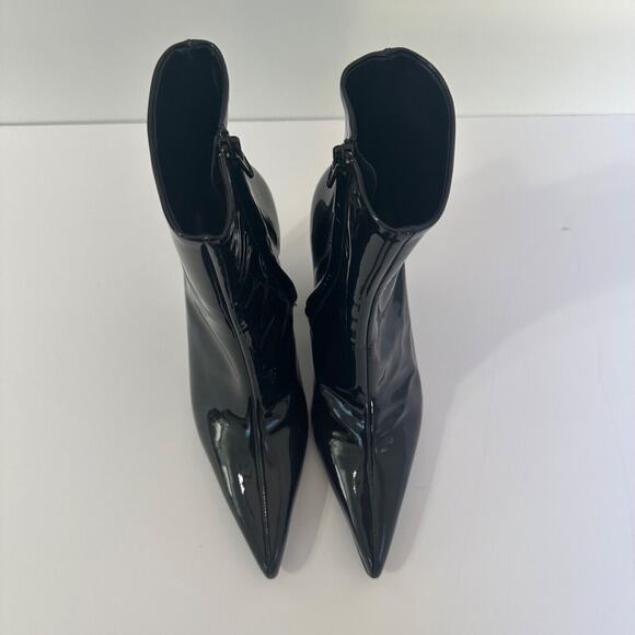 Simon Miller Womens Patent Leather Pointed Toe Boots Size 37 Witchy Gothic Black - Picture 7 of 11